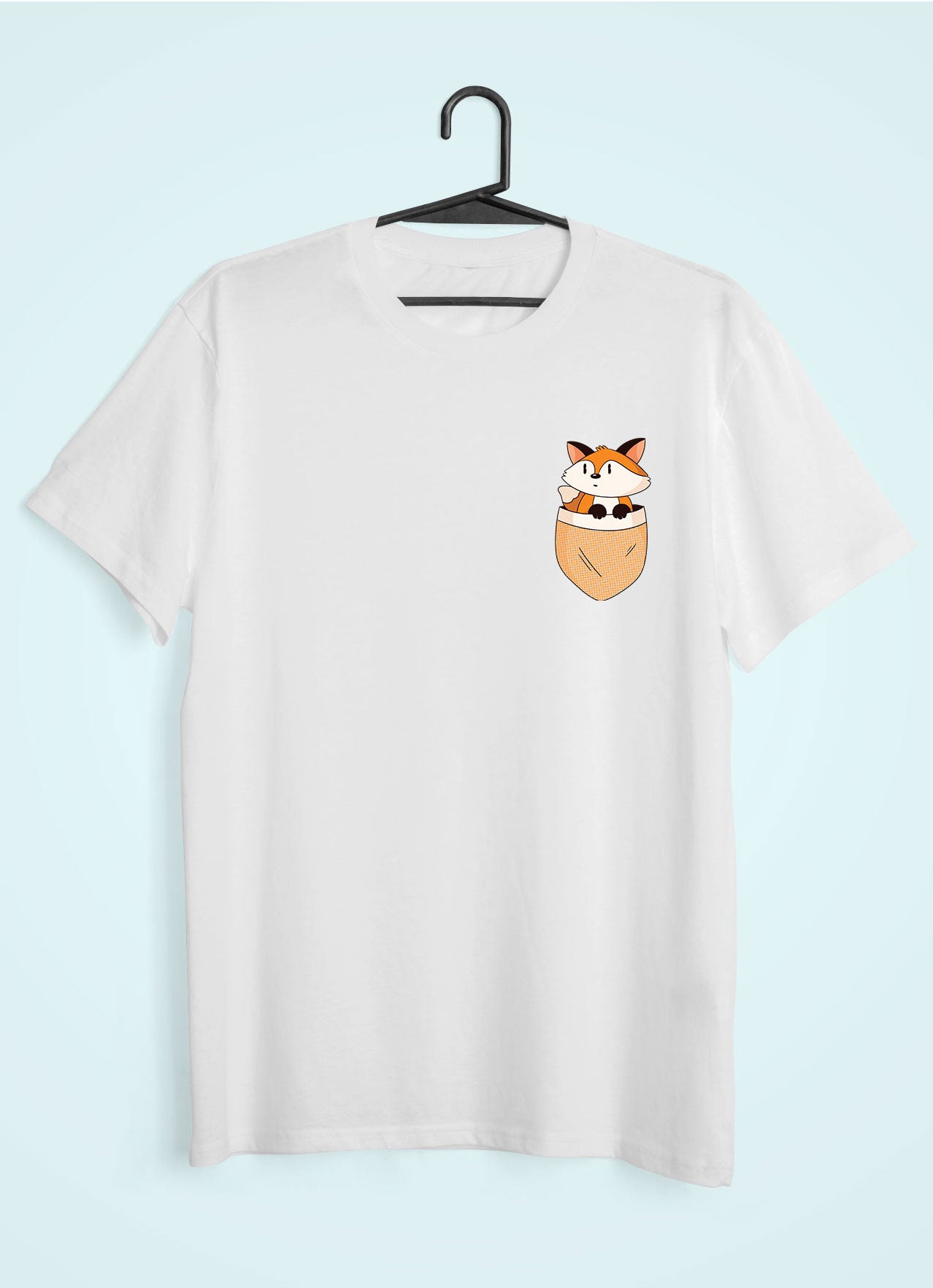 Fox Side Pocket Design Mens Half Sleeves T-shirt- FunkyTeesClub