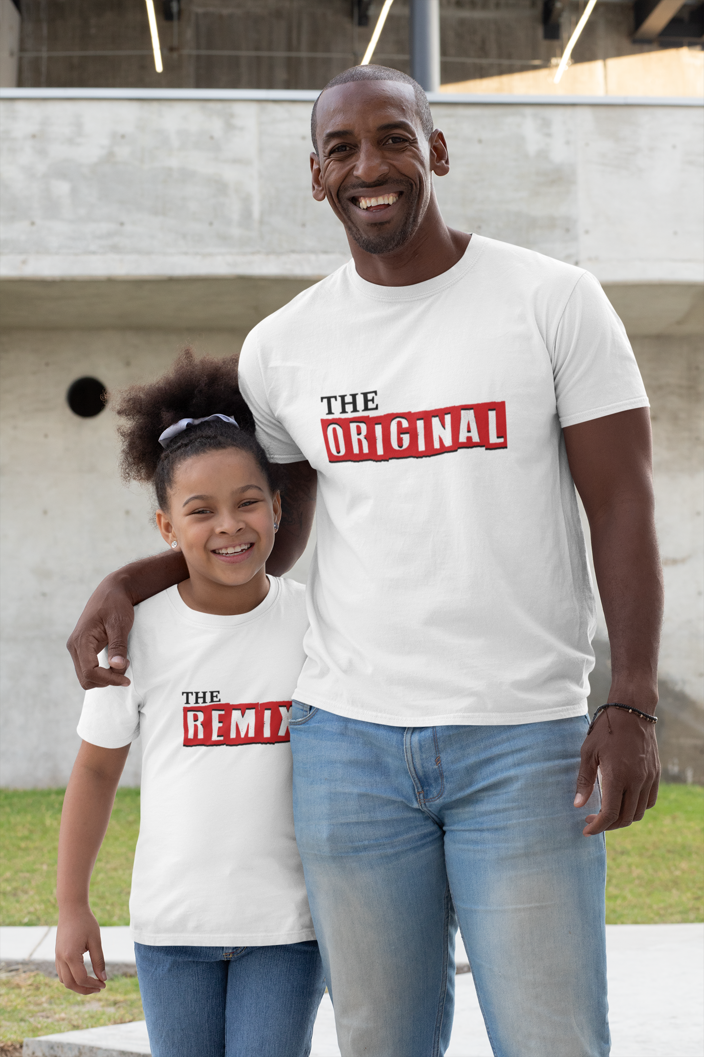 The Original Father and Daughter White Matching T-Shirt- FunkyTeesClub