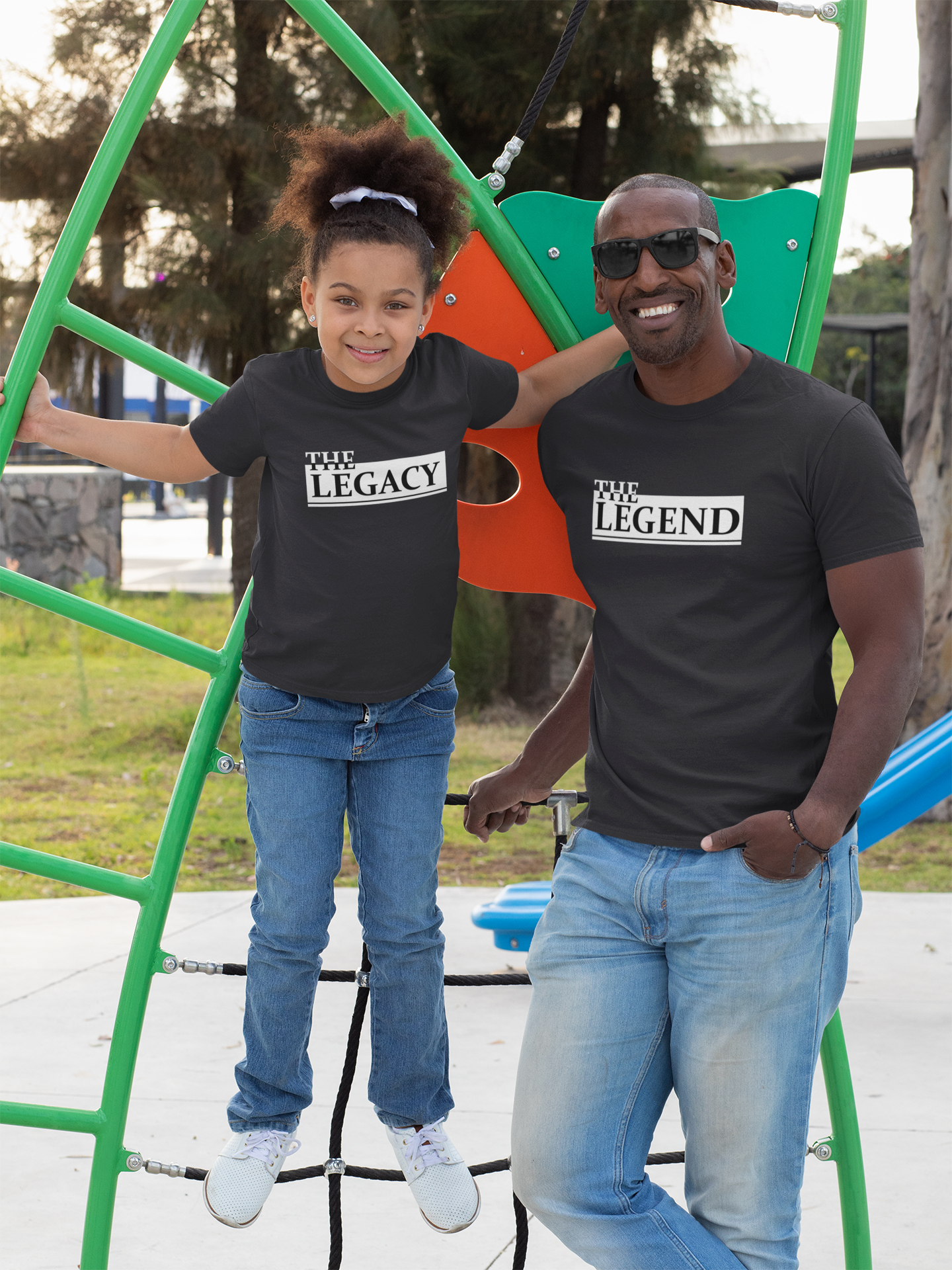 The Legend Father and Daughter Black Matching T-Shirt- FunkyTeesClub