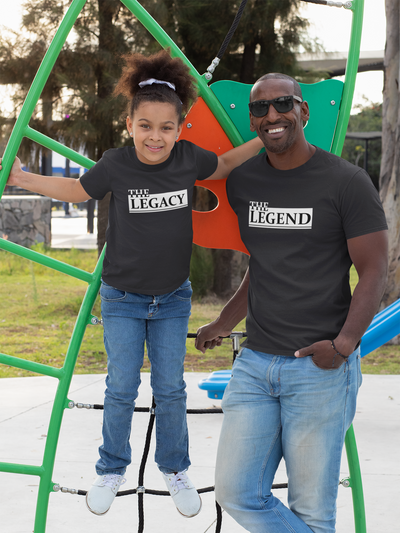 The Legend Father and Daughter Black Matching T-Shirt- FunkyTeesClub