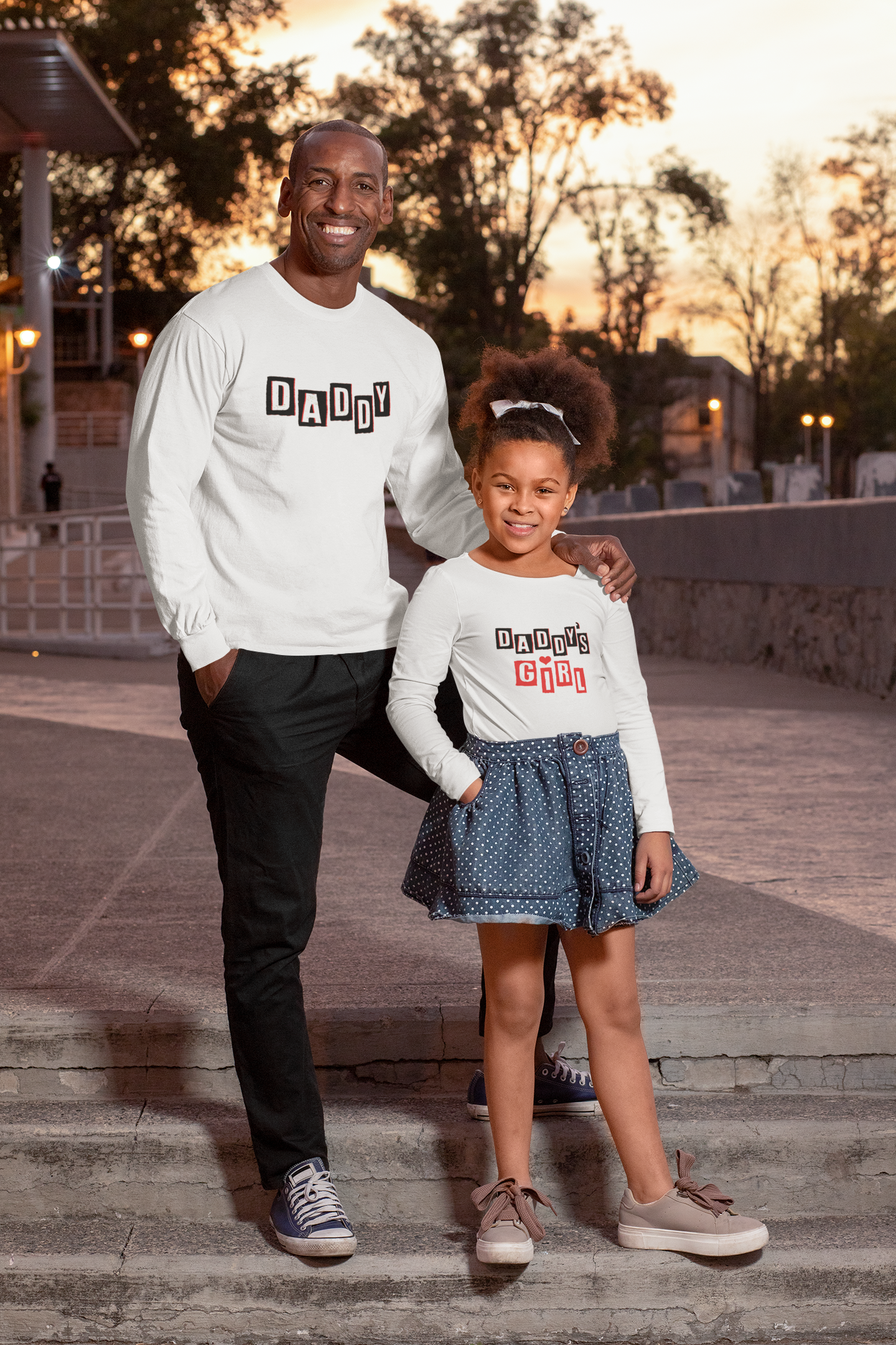 Daddy Father and Daughter White Matching T-Shirt- FunkyTeesClub