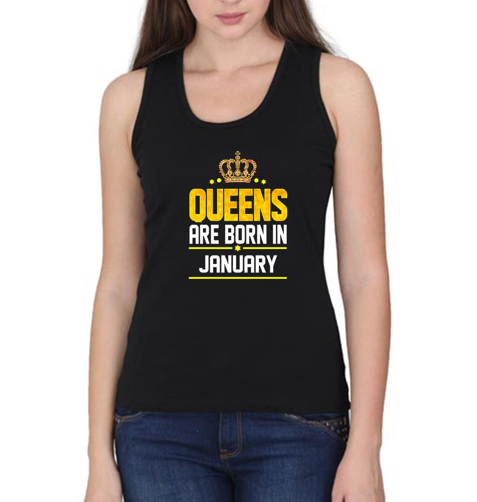 Queens Are Born In January Women Tank Top-FunkyTeesClub