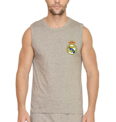 Real Madrid Logo Men Gym Vest-FunkyTeesClub