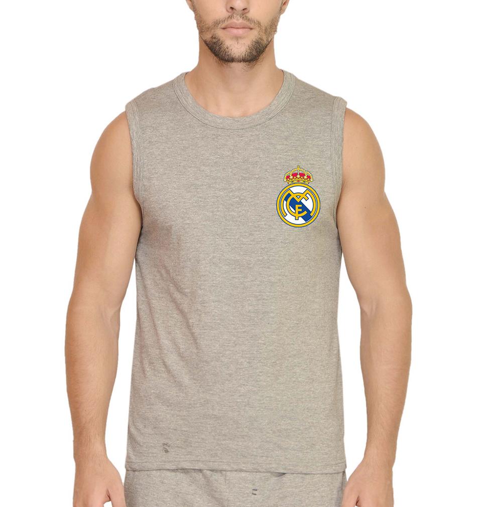 Real Madrid Logo Men Gym Vest-FunkyTeesClub