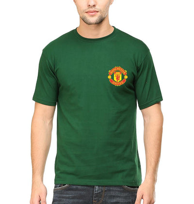 Manchester United Logo Men Half Sleeves T-Shirts-FunkyTeesClub