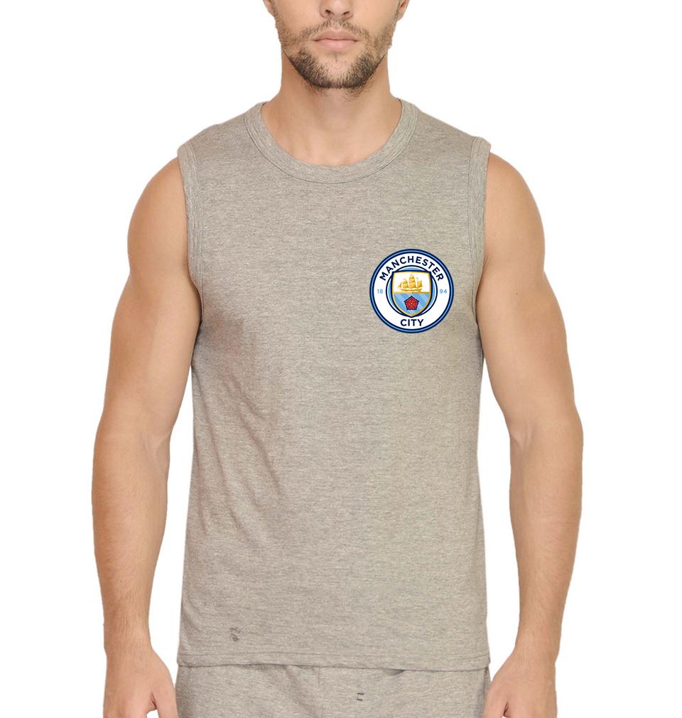 Manchester City Logo Men Gym Vest-FunkyTeesClub
