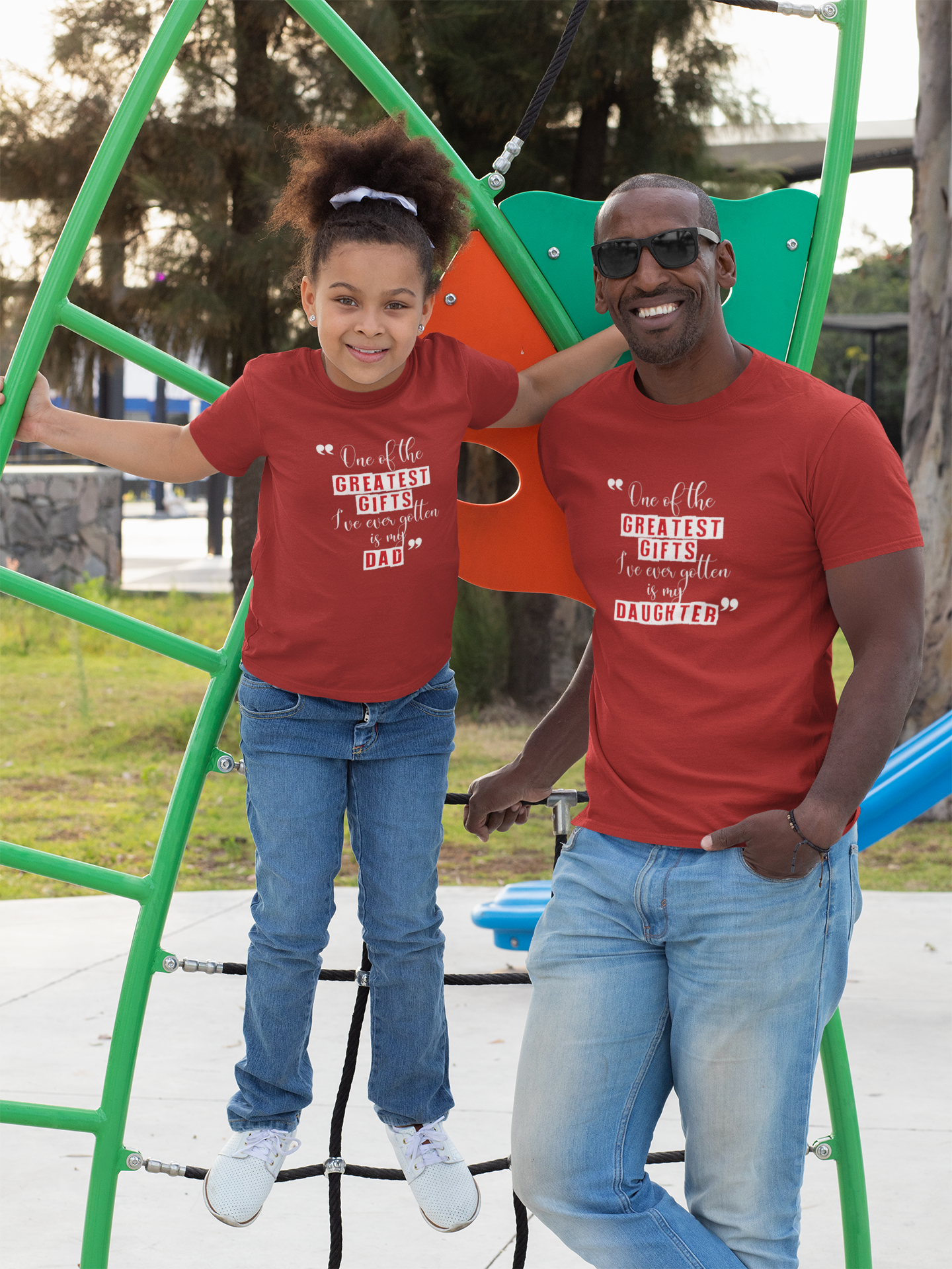 Greatest Gifts Father and Daughter Red Matching T-Shirt- FunkyTeesClub
