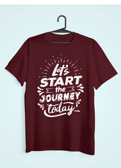 Lets Start The Journey Mens Half Sleeves T-shirt- FunkyTeesClub