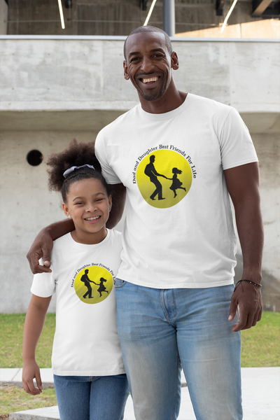 Dad And Daughter Best Friends Father and Daughter White Matching T-Shirt- FunkyTeesClub