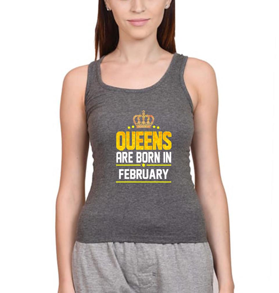 Queens Are  Born In February Women Tank Top-FunkyTeesClub