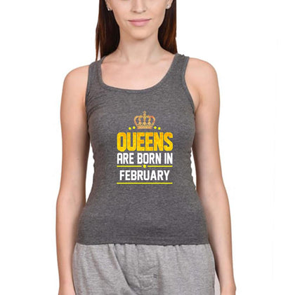 Queens Are  Born In February Women Tank Top-FunkyTeesClub