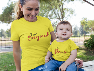 The Original Mother And Son Yellow Matching T-Shirt- FunkyTeesClub