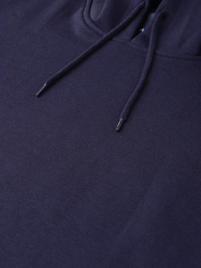 Plain Navy Blue Hoodie Sweatshirt -FunkyTeesClub