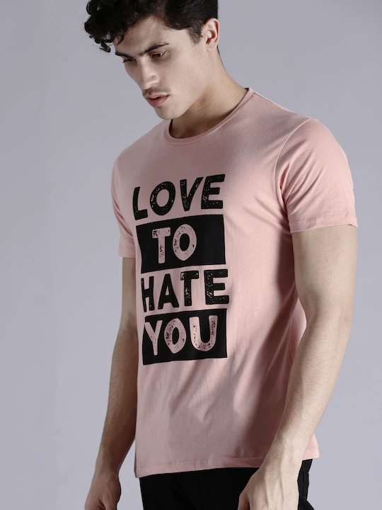 Love to hate you Round Neck Mens Half Sleeves T-shirt- FunkyTeesClub