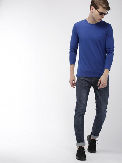 Plain royal blue Full Sleeves T-Shirt-FunkyTeesClub
