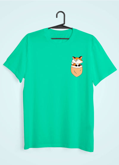 Fox Side Pocket Design Women Half Sleeves T-shirt- FunkyTeesClub