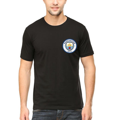 Manchester City Logo Men Half Sleeves T-Shirts-FunkyTeesClub