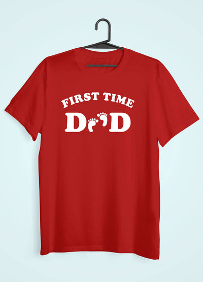 First Time Mom And First Time Dad Pregnancy Announcement Maternity Couple Half Sleeves T-Shirts -FunkyTeesClub