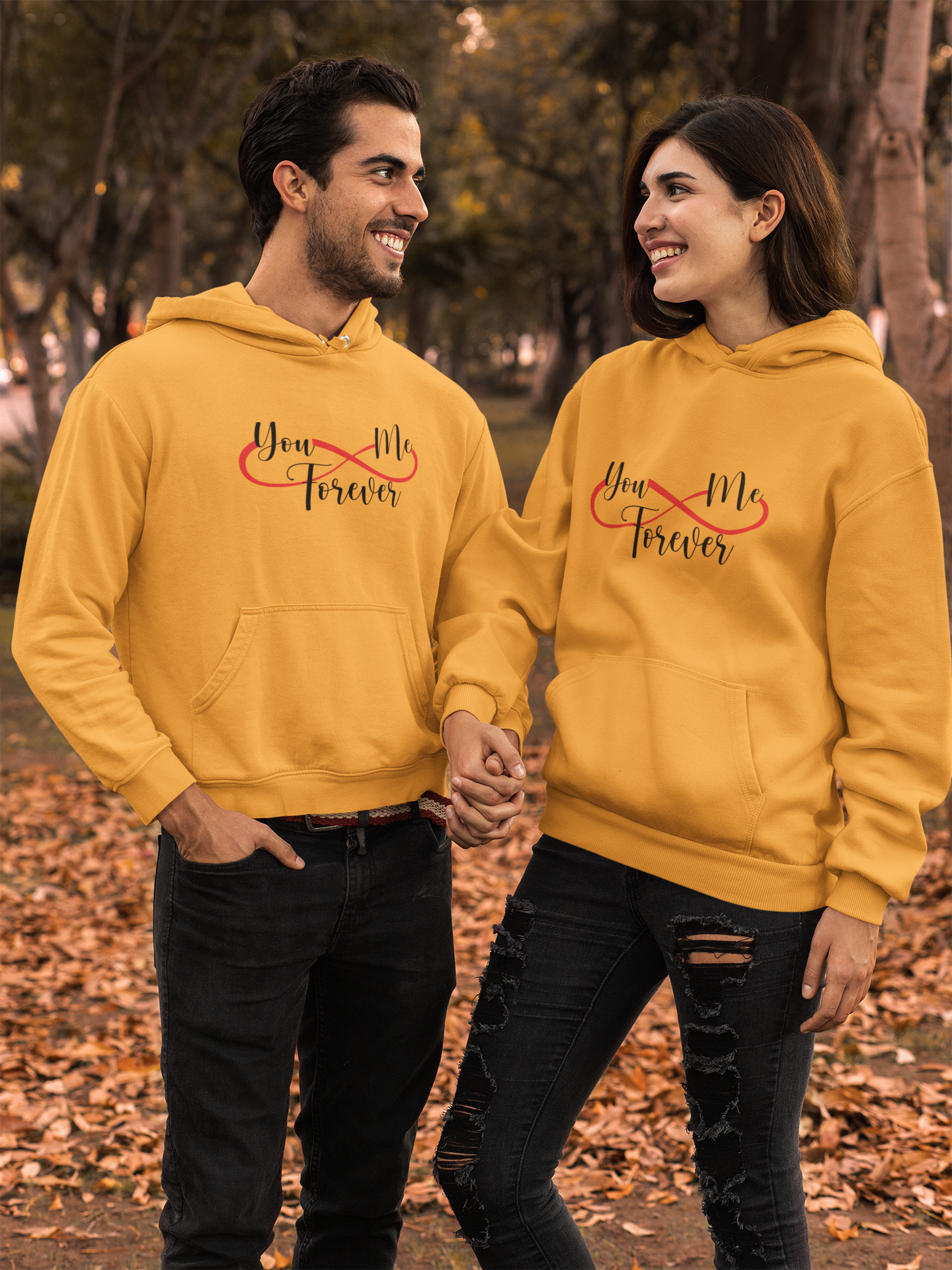 U And Me Forever Couple Hoodie-FunkyTeesClub