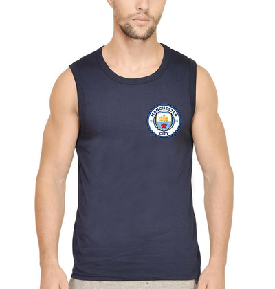 Manchester City Logo Men Gym Vest-FunkyTeesClub
