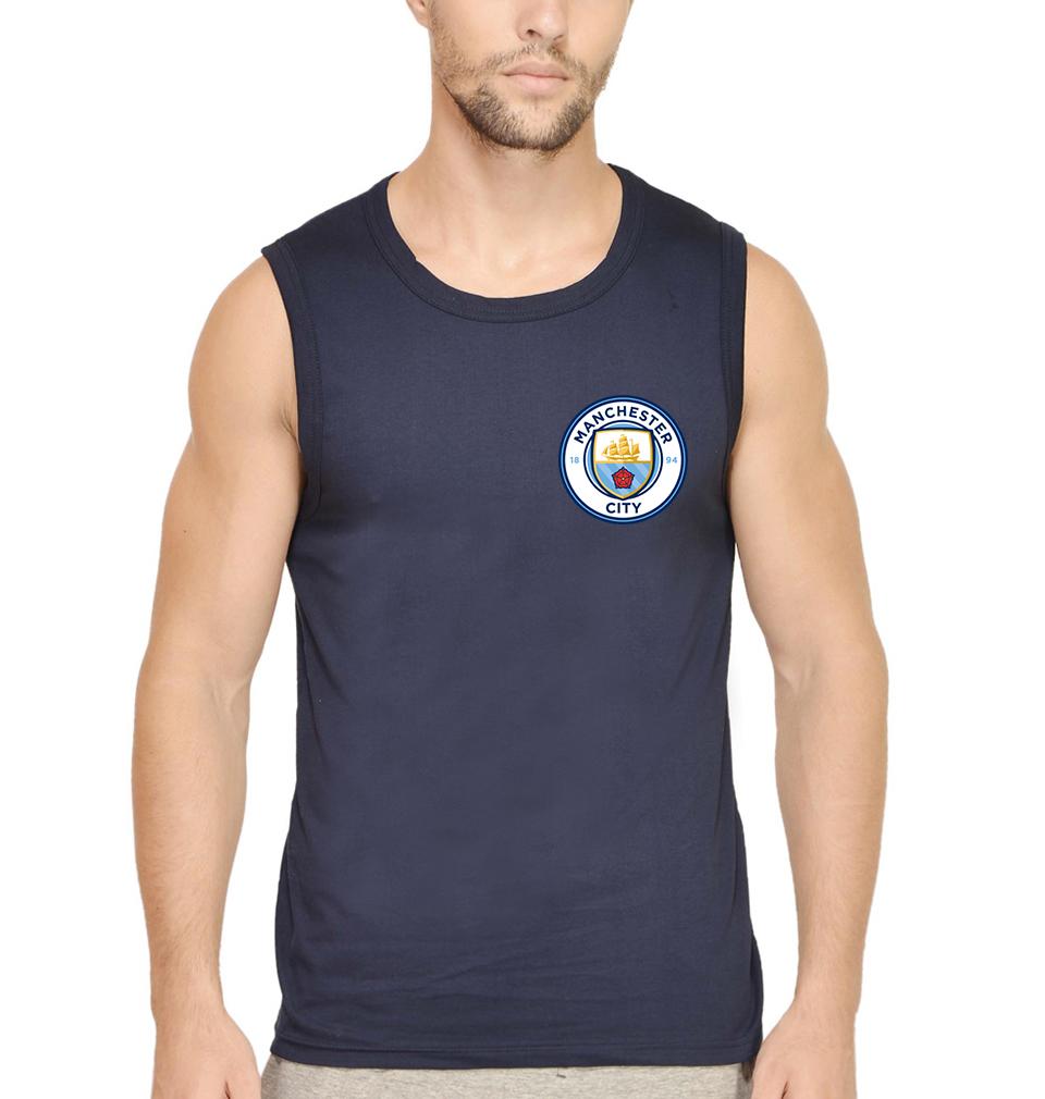 Manchester City Logo Men Gym Vest-FunkyTeesClub