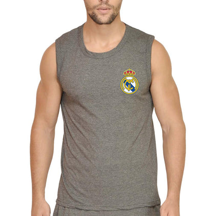Real Madrid Logo Men Gym Vest-FunkyTeesClub