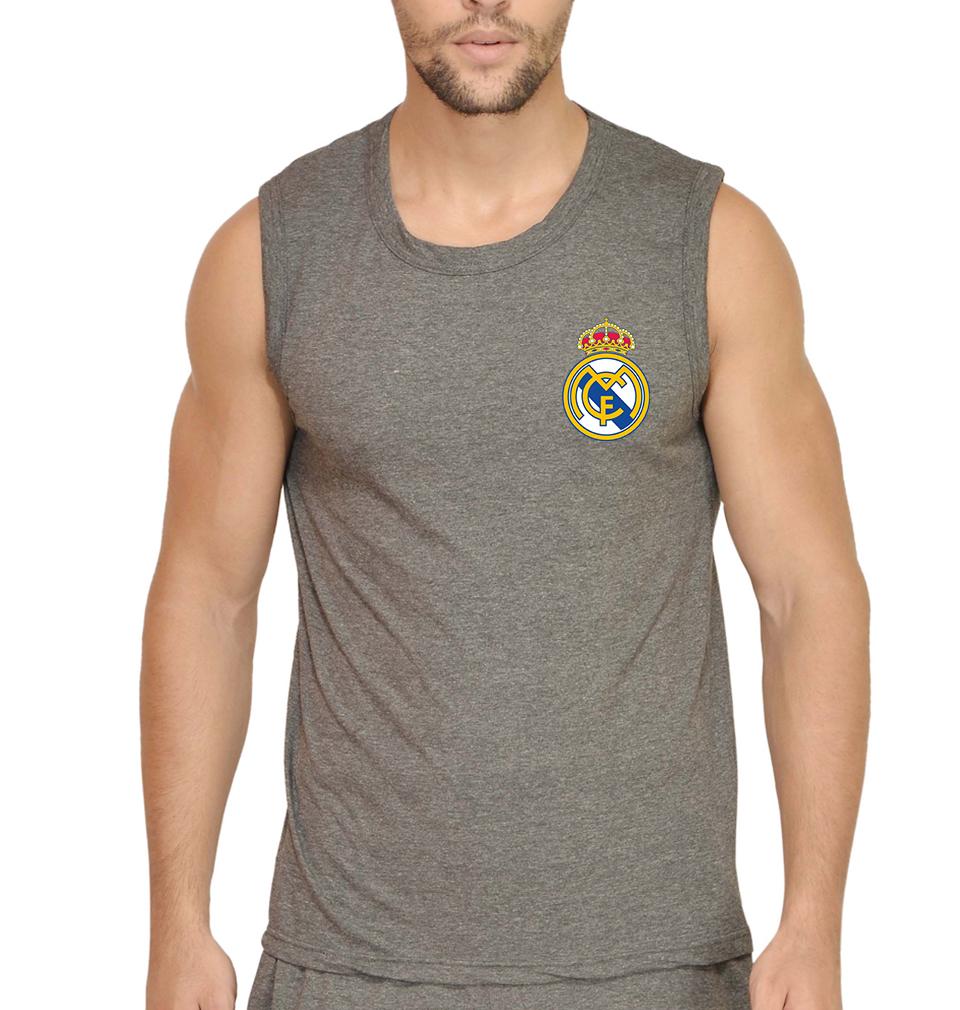 Real Madrid Logo Men Gym Vest-FunkyTeesClub