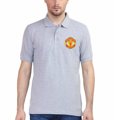Manchester United Logo Men Polo Half Sleeves T-Shirts-FunkyTeesClub