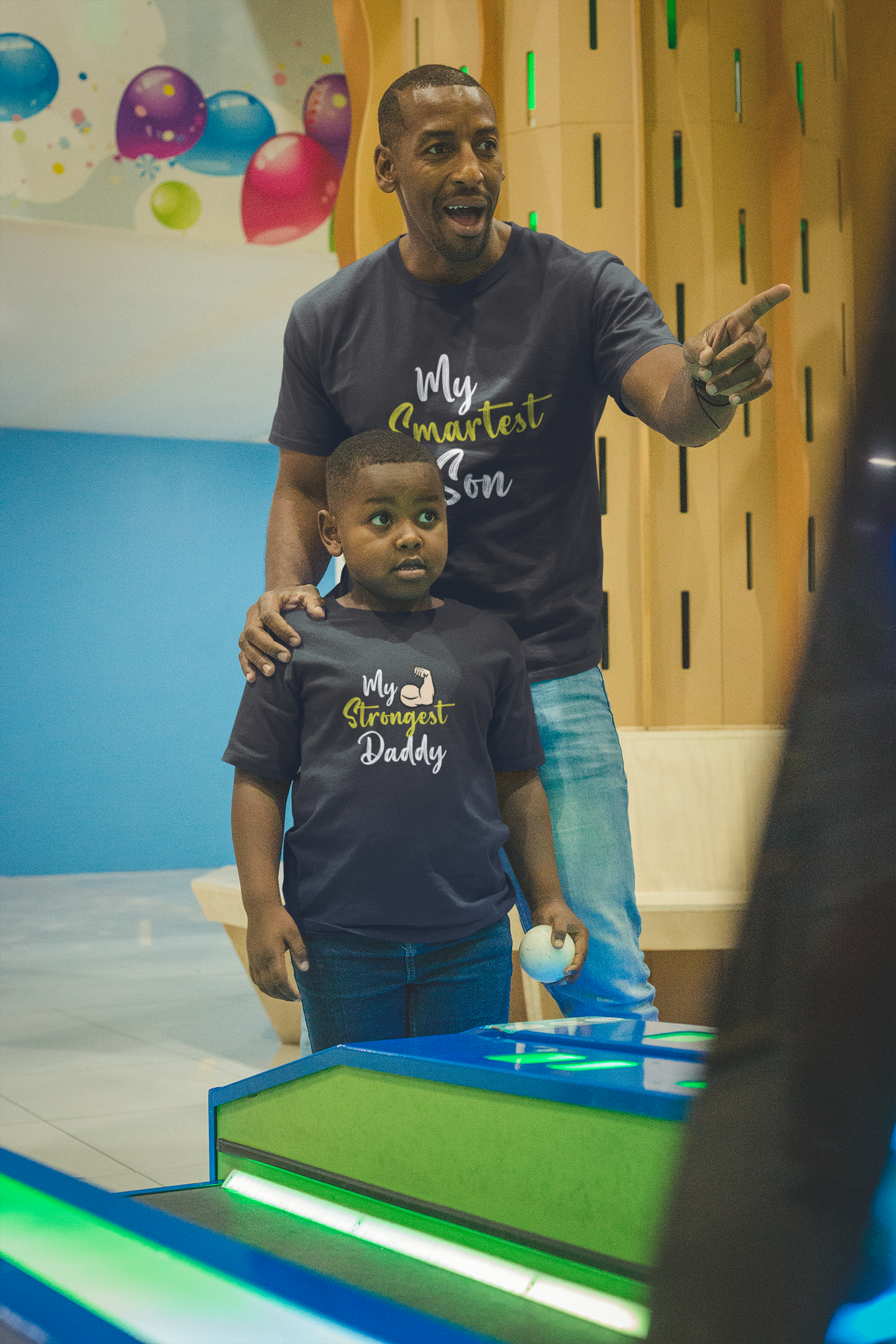 My Smartest Son Father and Son Black Matching T-Shirt- FunkyTeesClub