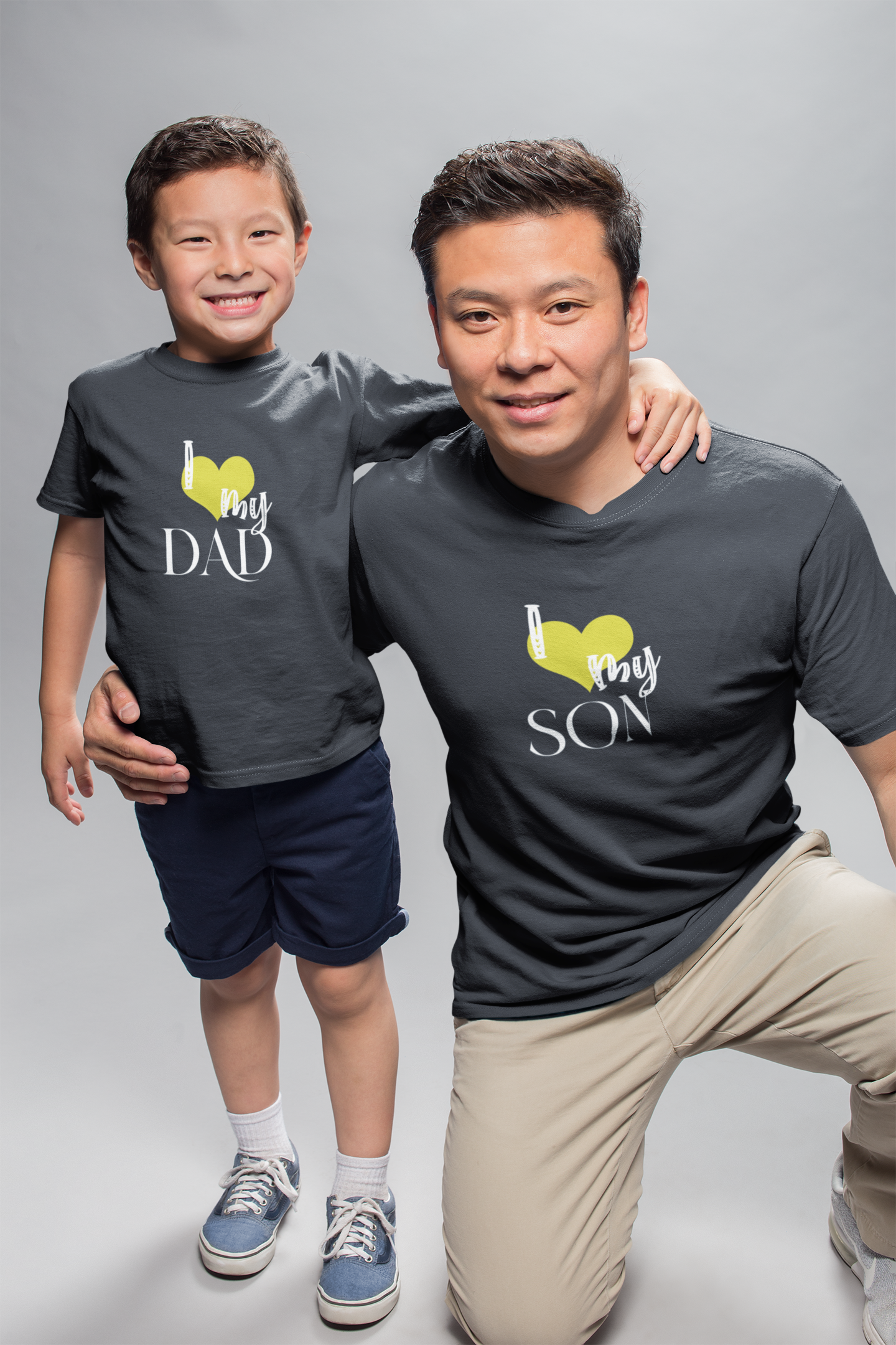 I Love My Dad Father and Son Black Matching T-Shirt- FunkyTeesClub