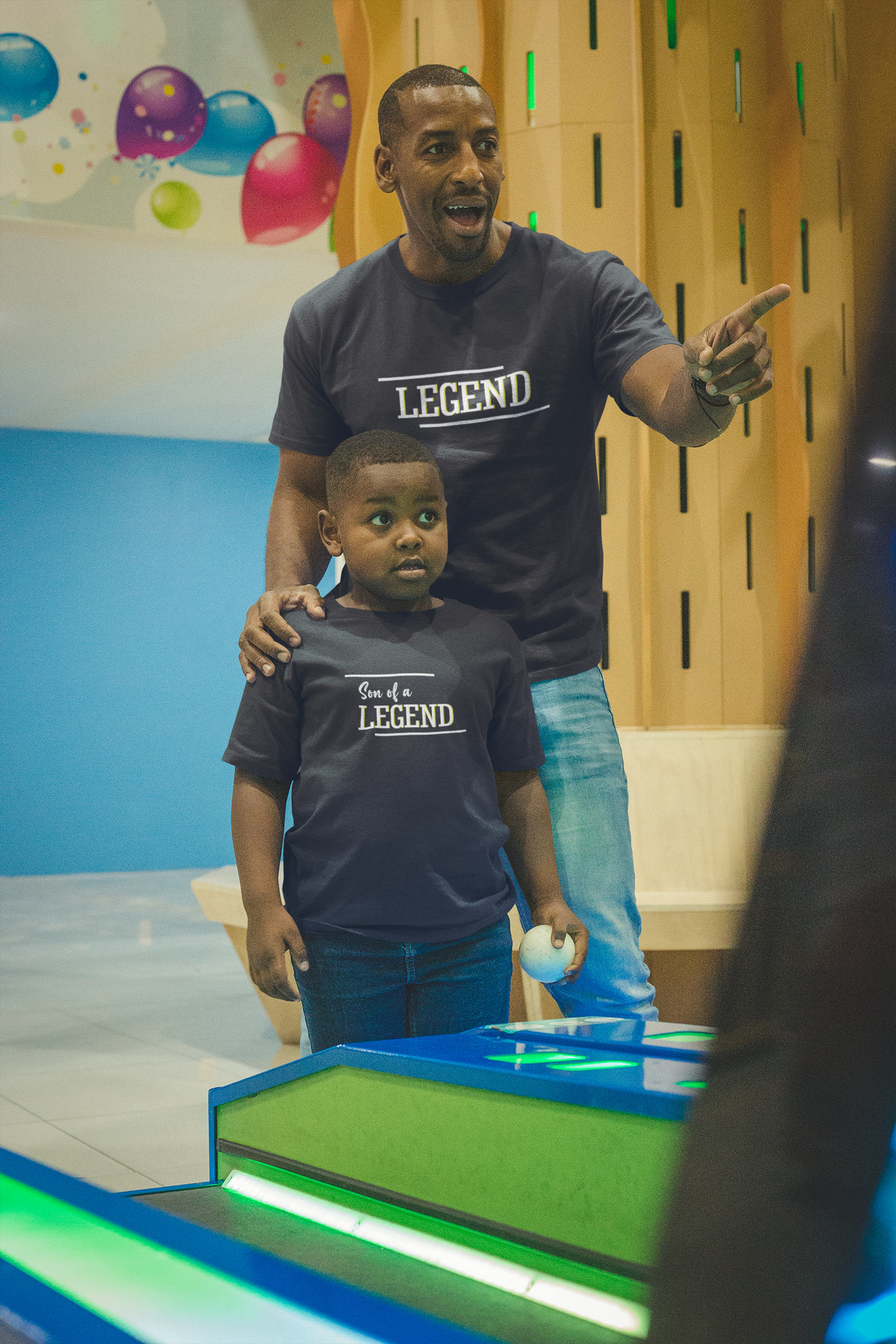 Legend Father and Son Black Matching T-Shirt- FunkyTeesClub