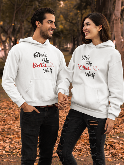 He Is My Better Half Couple Hoodie-FunkyTeesClub