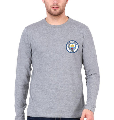 Manchester City Logo Men Full Sleeves T-Shirts-FunkyTeesClub