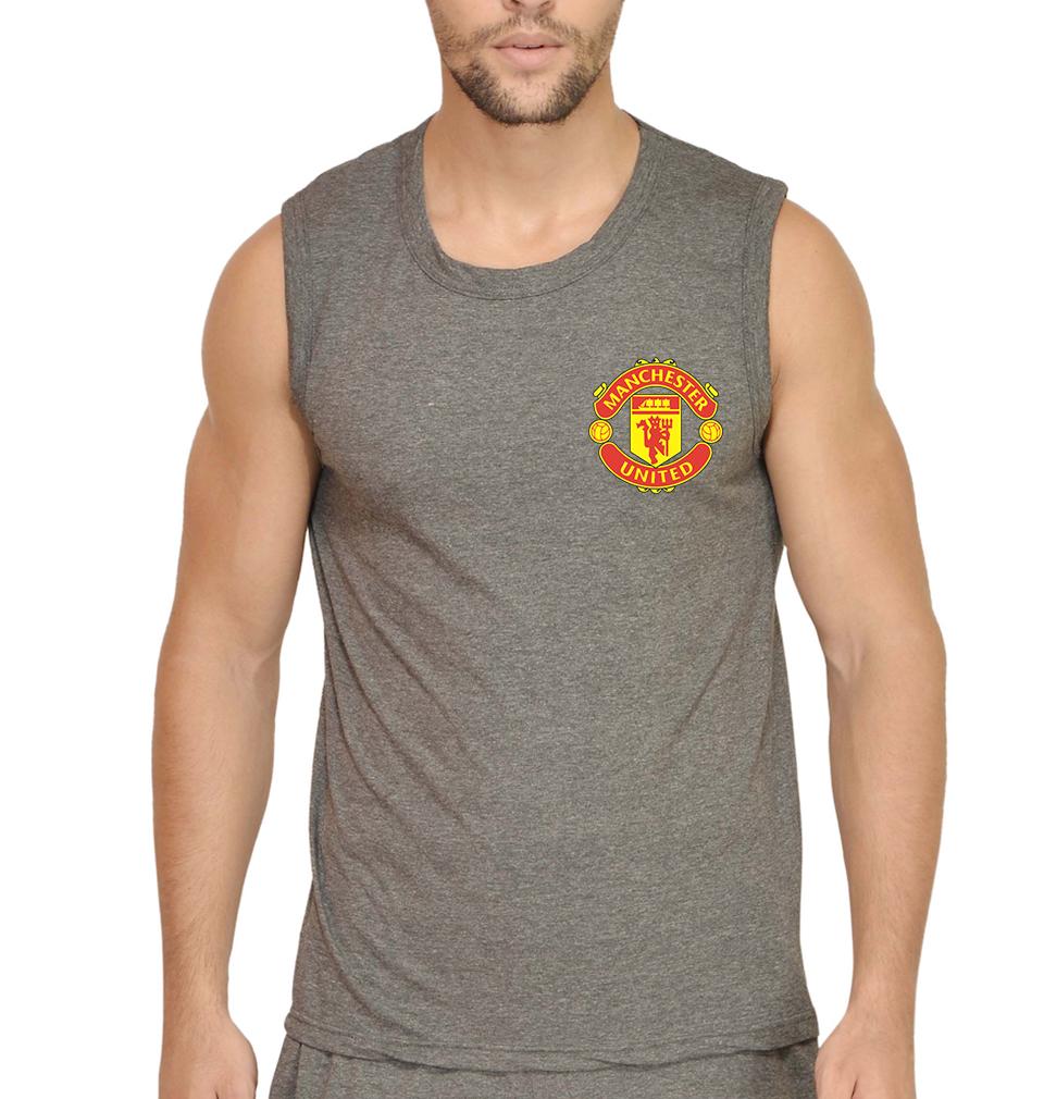 Manchester United Logo Men Gym Vest-FunkyTeesClub