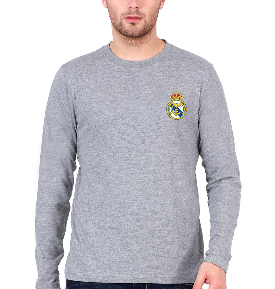 Real Madrid Logo Men Full Sleeves T-Shirts-FunkyTeesClub