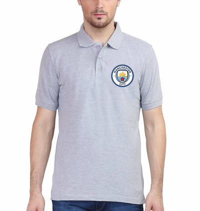 Manchester City Logo Men Polo Half Sleeves T-Shirts-FunkyTeesClub
