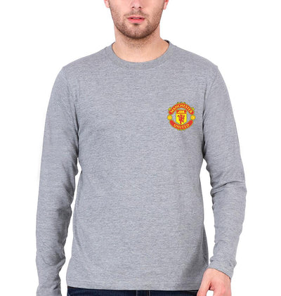 Manchester United Logo Men Full Sleeves T-Shirts-FunkyTeesClub