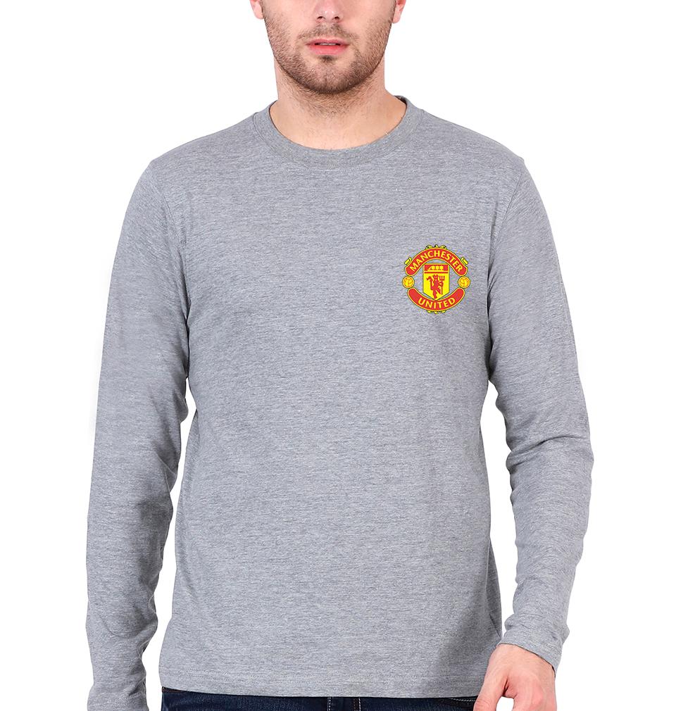 Manchester United Logo Men Full Sleeves T-Shirts-FunkyTeesClub