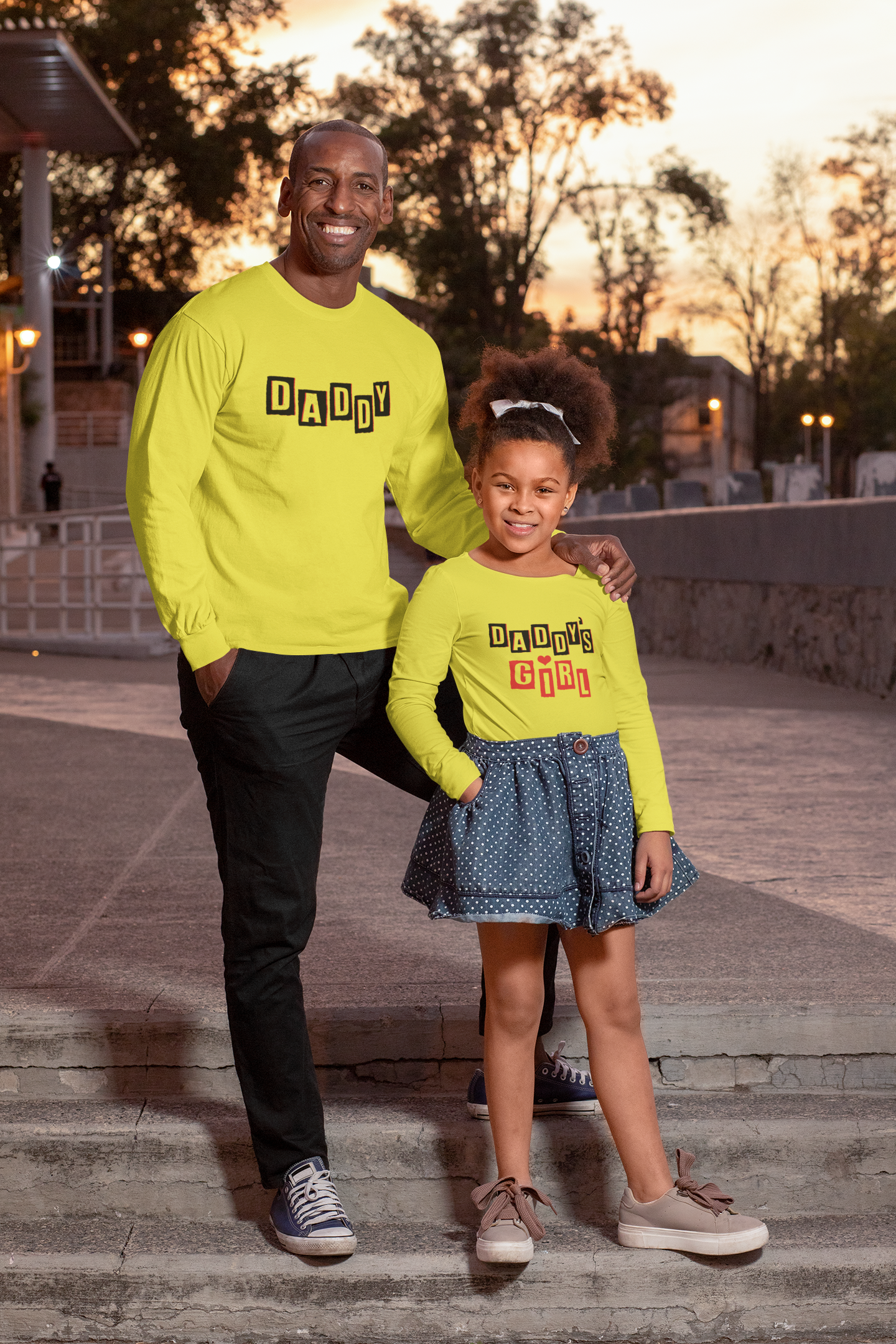 Daddy Father and Daughter Yellow Matching T-Shirt- FunkyTeesClub