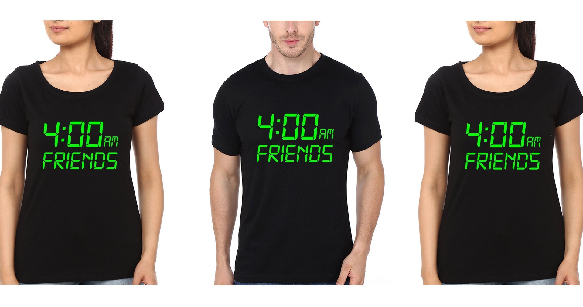 4Am Friends BFF Half Sleeves T-Shirts-FunkyTees - Funky Tees Club