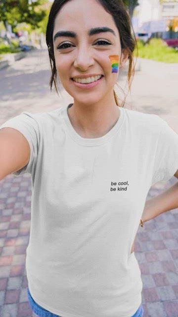 Be Cool Be Kind Minimal Womens Half Sleeves T-shirt- FunkyTeesClub