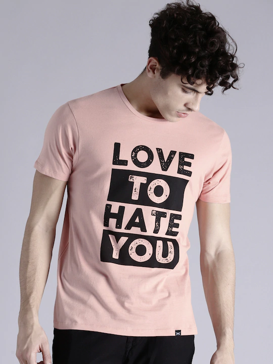 Love to hate you Round Neck Mens Half Sleeves T-shirt- FunkyTeesClub