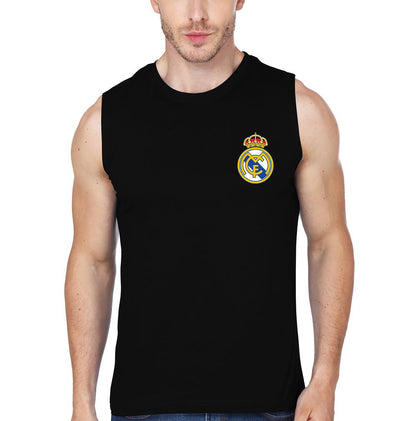 Real Madrid Logo Men Gym Vest-FunkyTeesClub