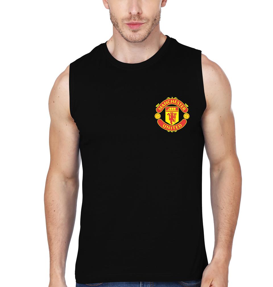 Manchester United Logo Men Sleeveless T-Shirts-FunkyTeesClub