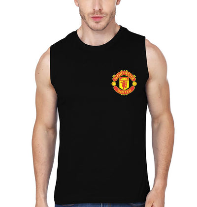 Manchester United Logo Men Gym Vest-FunkyTeesClub
