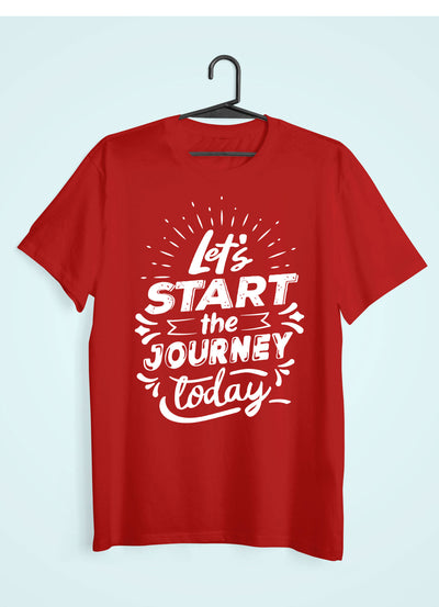 Lets Start The Journey Mens Half Sleeves T-shirt- FunkyTeesClub