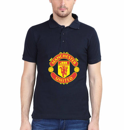 Manchester United Logo Men Polo Half Sleeves T-Shirts-FunkyTeesClub
