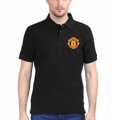 Manchester United Logo Men Polo Half Sleeves T-Shirts-FunkyTeesClub