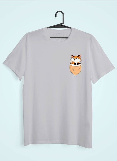 Fox Side Pocket Design Women Half Sleeves T-shirt- FunkyTeesClub