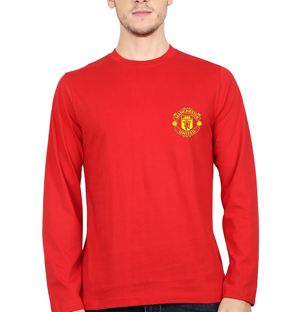 Manchester United Logo Men Full Sleeves T-Shirts-FunkyTeesClub